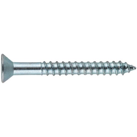 Screw, #9 Thread, 1 In L, Flat Head, Phillips Drive, Steel, Zinc, 100 PK